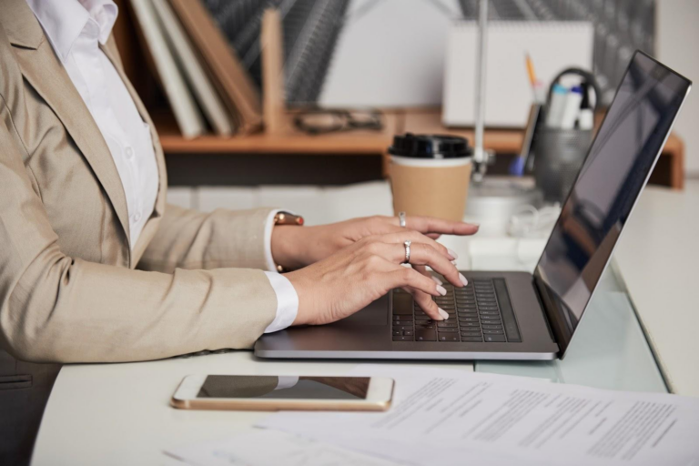 person working on a laptop