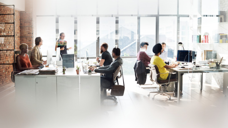 people working in an office