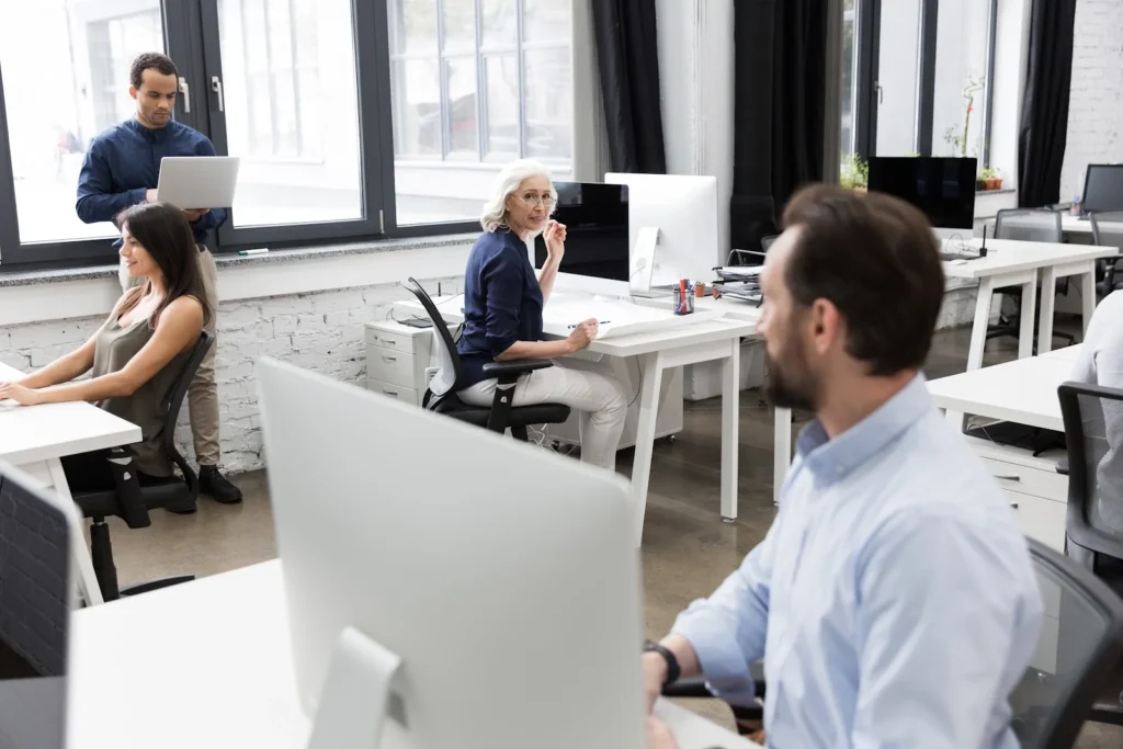 colleagues talking to each other