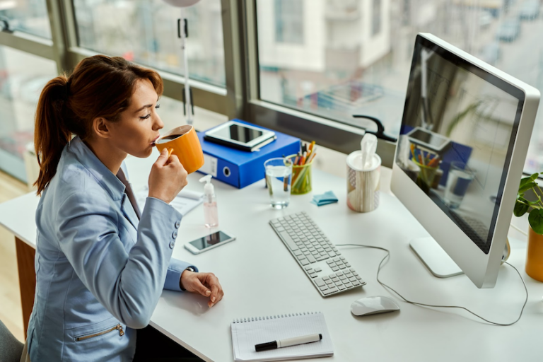 woman working in an office