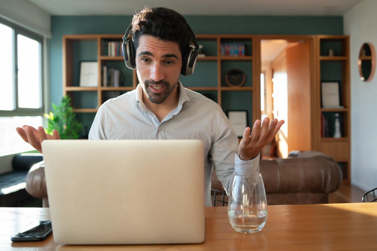 remote worker with a laptop