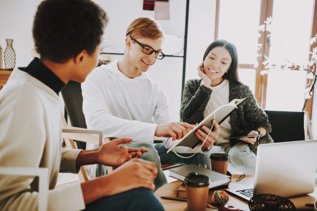 A people having a meeting